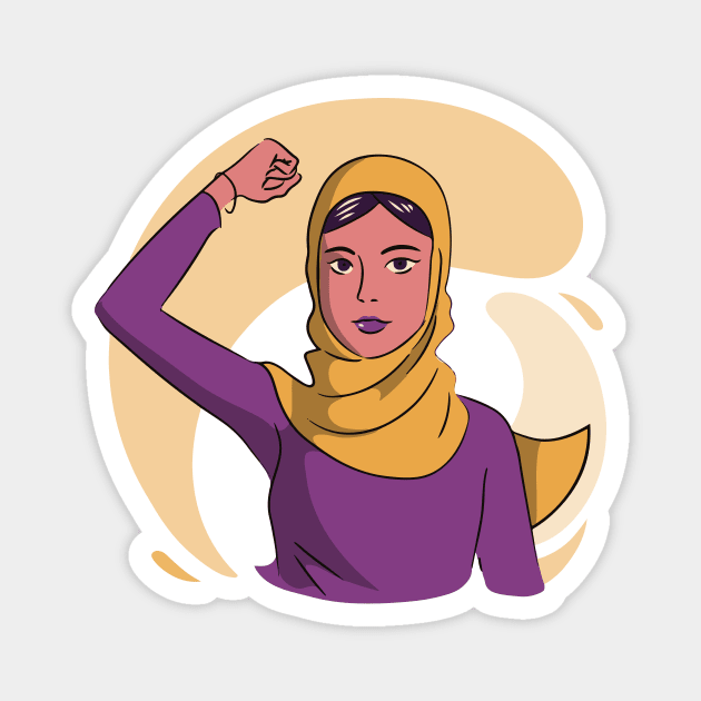 The Future is Female | Fierce Woman in a Hijab Magnet by SLAG_Creative