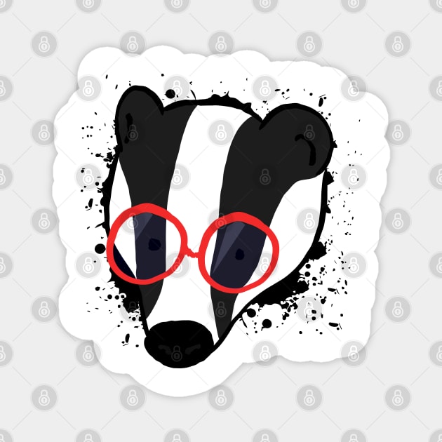 Hipster Badger Magnet by munkidesigns