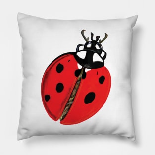 Lady Bug Illustration Pillow