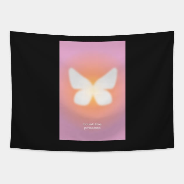 Trust the Process Butterfly Aura Tapestry by mystikwhale