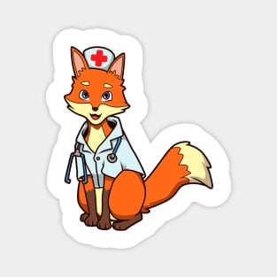 Cartoon fox nurse Magnet