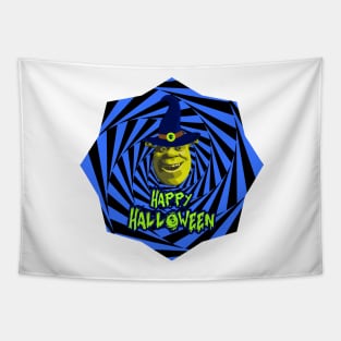 Funny Halloween Shrek Meme Tapestry