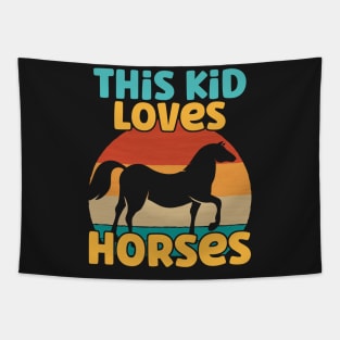 Kids This Kid Loves Horses - Horse lover print Tapestry