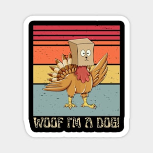 Funny Retro Vintage Thanksgiving Turkey woof Magnet