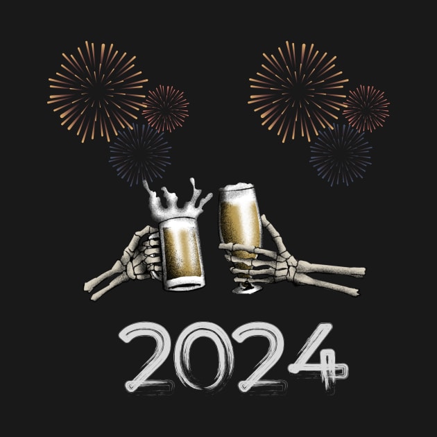 2024 new year rock skeleton by logo desang