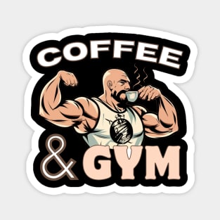 Coffe and Gym, Caffeine Addiction, Coffe drinks, Workout, Biceps, Funny Magnet