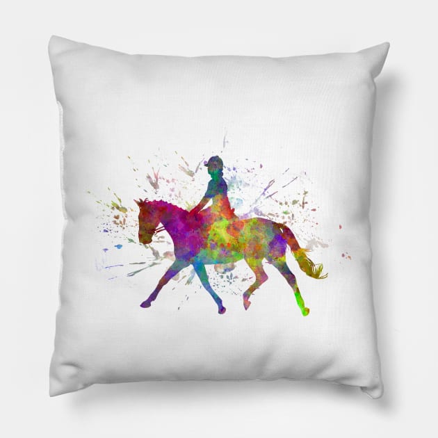 Watercolor horse show Pillow by PaulrommerArt