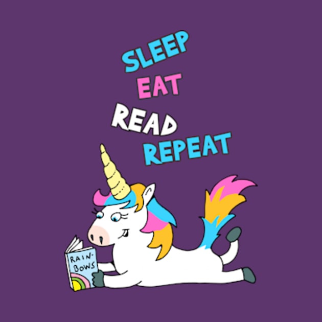 SLEEP EAT READ REPEAT by vectormutt