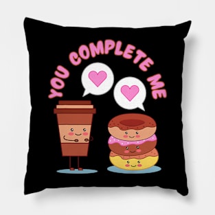 You Complete Me Coffee Donuts Valentine’s Anniversary Kawaii Pillow