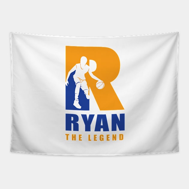 Ryan Custom Player Basketball Your Name The Legend Tapestry by Baseball Your Name