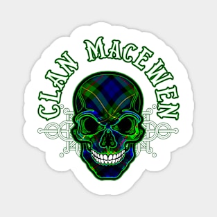 Scottish Clan MacEwen Tartan Celtic Skull Magnet