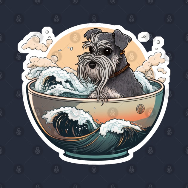 Master Schnauzer Taking a Bath - Schnauzer Series by SLMGames