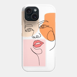 Surreal Face Line Design Phone Case