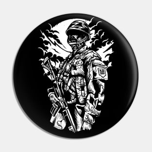 Zombie Soldier Pin