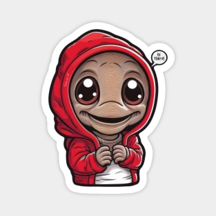 Cool Alien with a Hooded Pullover design #13 Magnet