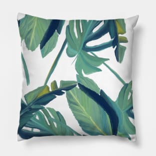 Painted tropical leaves 1 Pillow