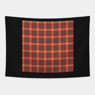 Classic Gingham in red, mustard gold and pine green Tapestry