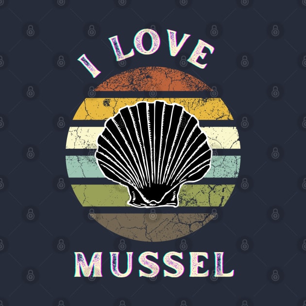 I Love Mussel - Vintage Retro by Adam4you