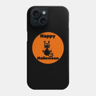 Happy Halloween Black Cat Design Phone Case