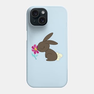 Bunny smelling a flower Phone Case