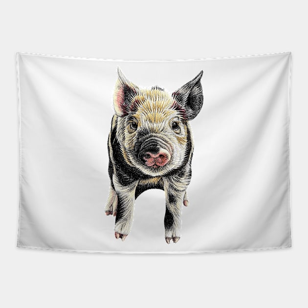 Piglet illustration Tapestry by lorendowding