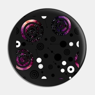 Watercolor Purple Circles and Black Lines Pin