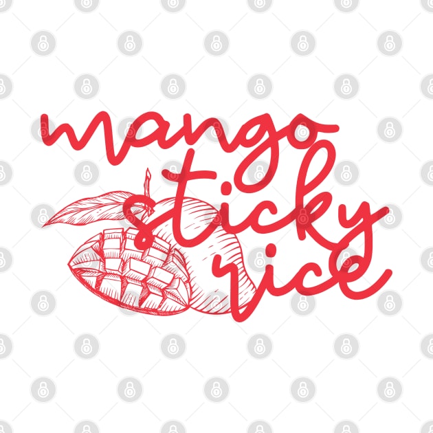 mango sticky rice - Thai red - Flag color - with sketch by habibitravels