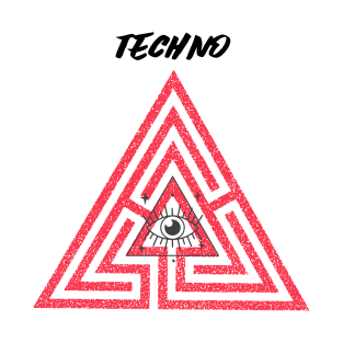 Techno Geometry Sparkling Eye in Middle T-Shirt