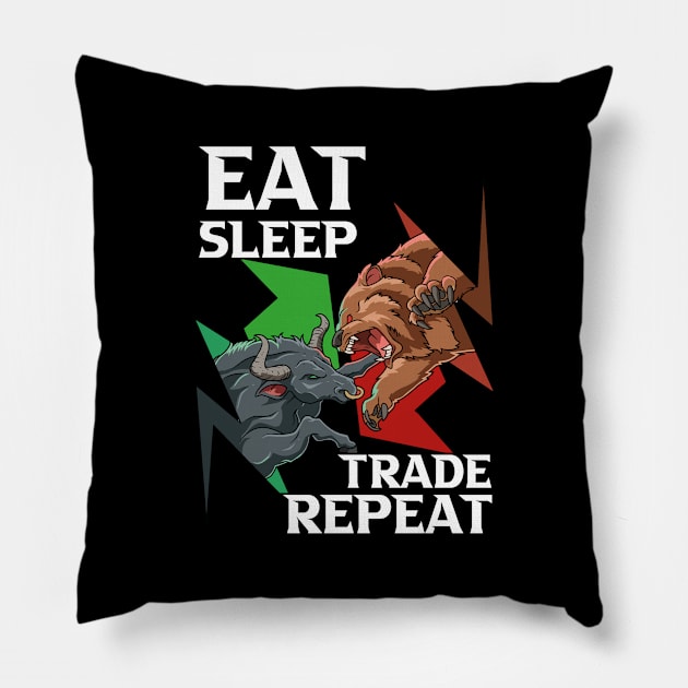 Trading Market Trend Bull Bear Forex Cryptocurrencies Stock Pillow by melostore