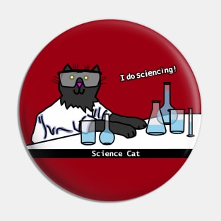 Science Cat doing Science Pin