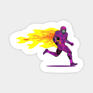 Running Back on Fire Retro Magnet