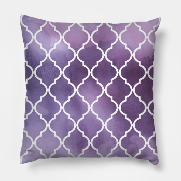 Moroccan Trellis Watercolors Purple White Purple Watercolor