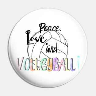 Peace, Love, and Volleyball Pin