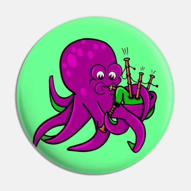 Octopus Bagpipes Pin by mailboxdisco