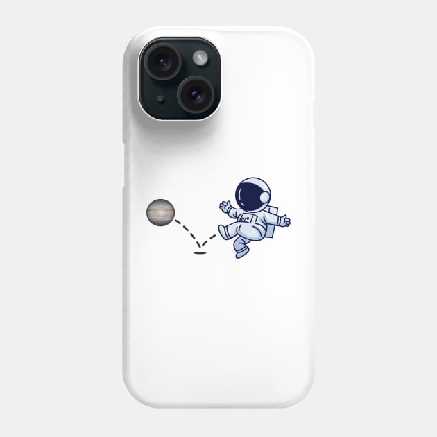 Astronaut plays Jupiter Soccer Phone Case by firstsapling@gmail.com