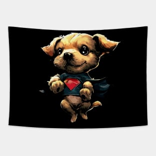 Superhero retro puppy dog Tapestry