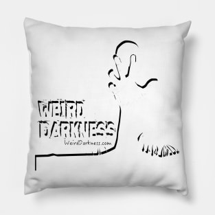 Weird Darkness Logo: White on Black Offset Pillow