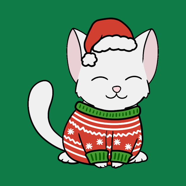 Christmas Sweater White Cat by BiscuitSnack