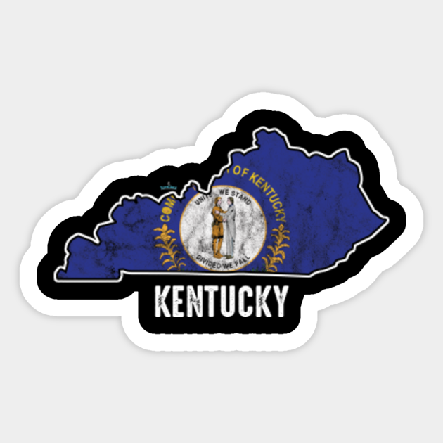 Kentucky State Map - Kentucky State - Sticker | TeePublic UK