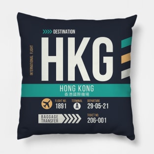 Hong Kong (HKG) Airport Code Baggage Tag Pillow