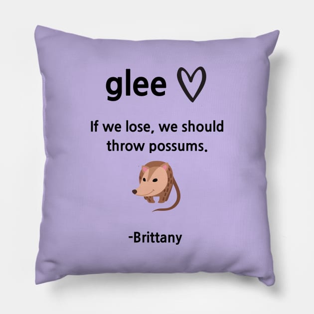 Glee/Throw possums Pillow by Said with wit