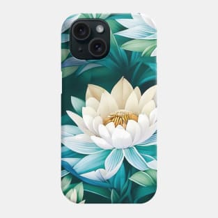 White lotus composition artwork Phone Case