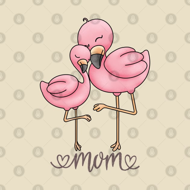 Flamingo Mom and Child by MCsab Creations