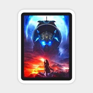 Human/Alien War - Alien Overseer - AI Generated Sci Fi Concept Art - Magnet