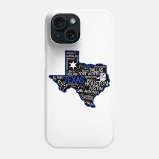 McKinney Texas cute map Houston San Antonio Dallas Austin Fort Worth El Paso Phone Case