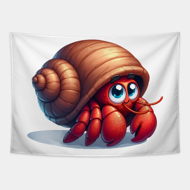 Cute Hermit Crab Tapestry by Dmytro