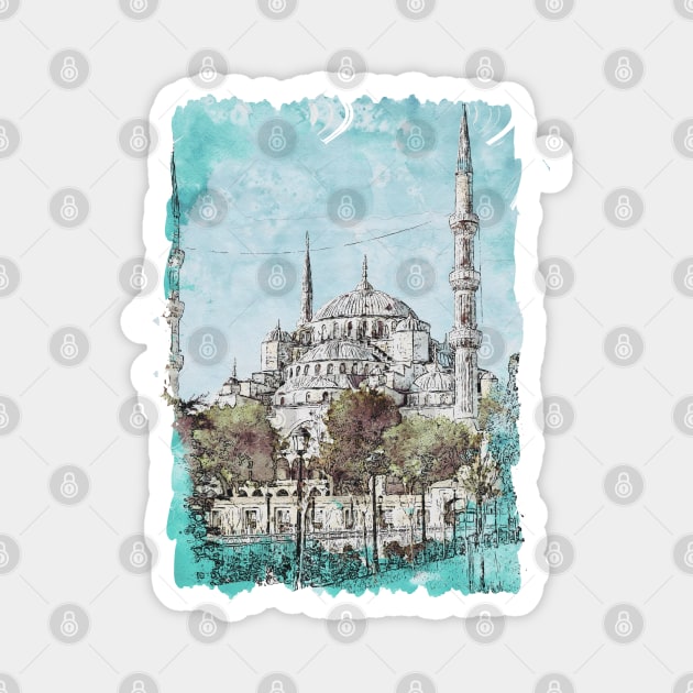 Blue Mosque Magnet by KMSbyZet
