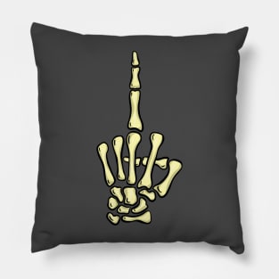 The Middle Finger Creepy Halloween Skeleton Hand Gesture Swearing Pillow