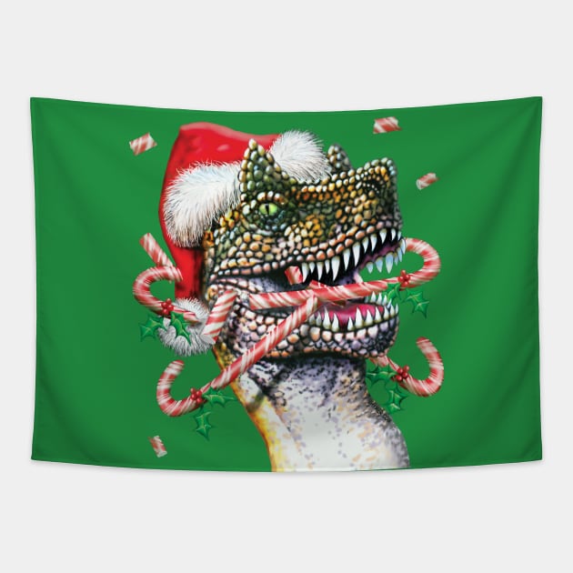 Dinosaur Christmas Tapestry by bhymer