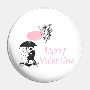 Funny Valentine's Illustration Pin